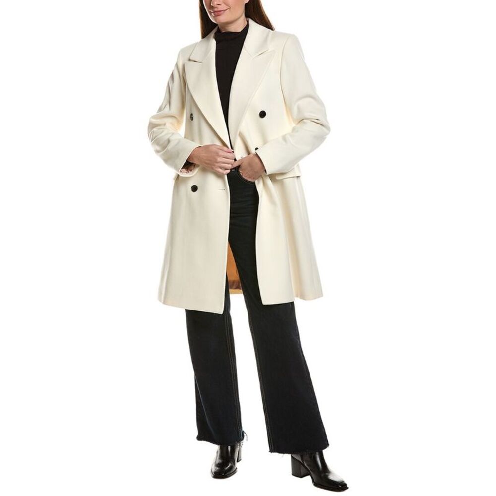 Fleurette Womens  Tailored Coat, White